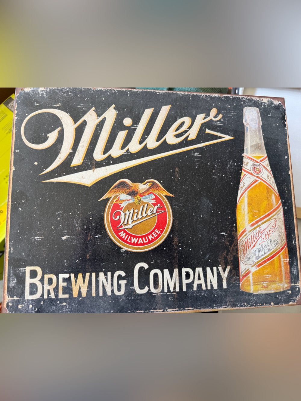 Brewing Company Vintage Black and Gold Wall Sign